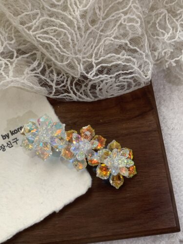 韩国水晶钻冰花新款女2026新款高级感气质侧边夹春夏款发夹刘海夹 - 图0