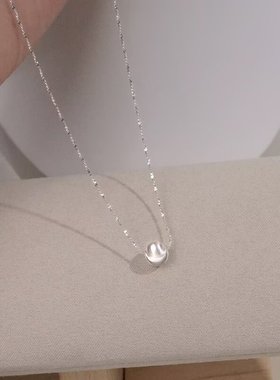 诗予饰S925纯银水波纹猫眼珠项链