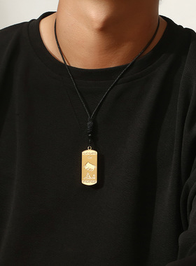 诗予饰钛钢镀金十二生肖男士项链