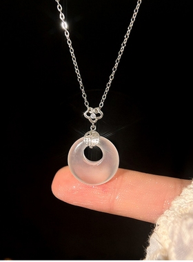 诗予饰仿和田玉平安扣国风福项链