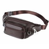 Кожаная поясная сумка, универсальная вместительная и большая нагрудная сумка, сумка через плечо, из натуральной кожи, воловья кожа