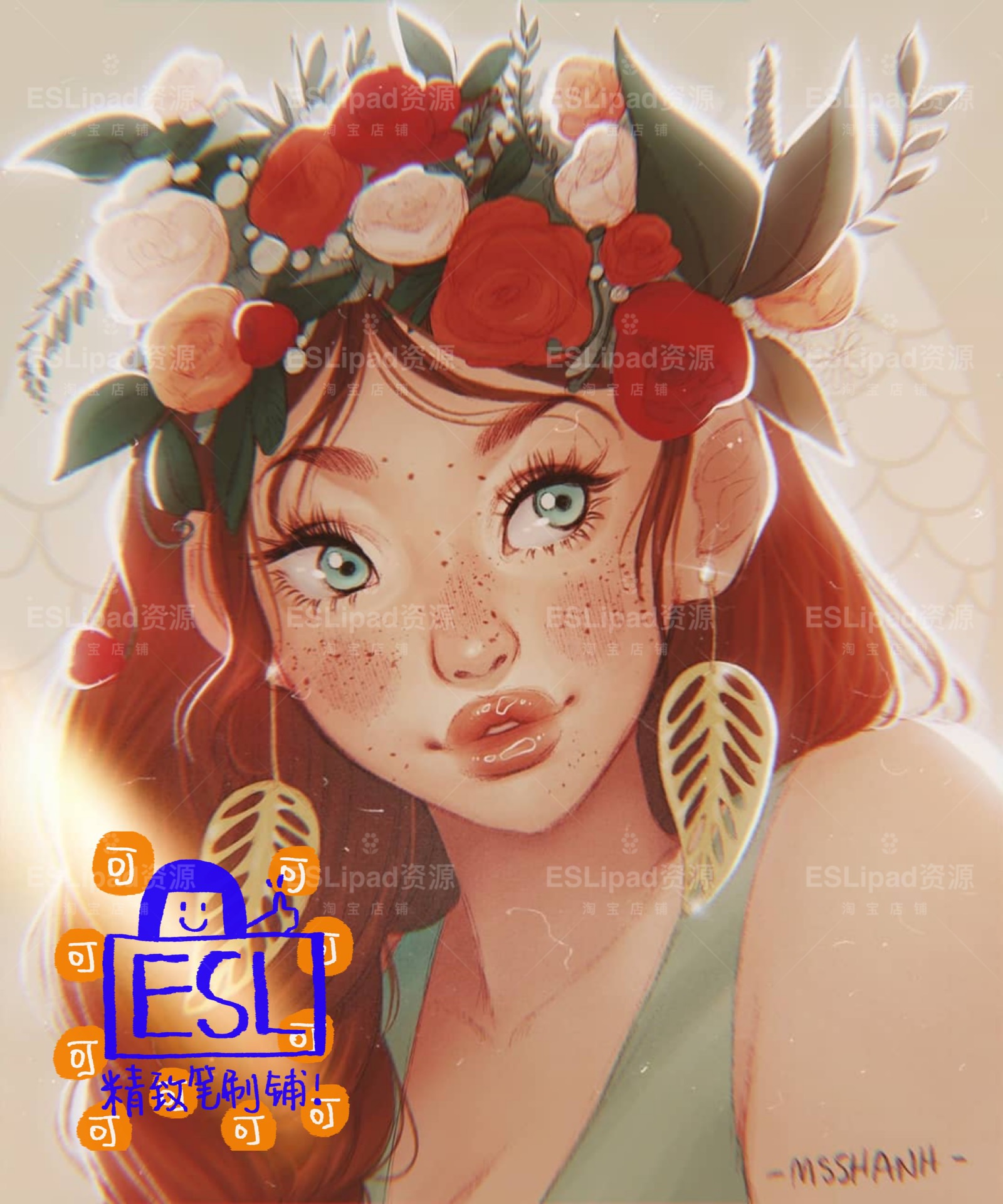 Procreate笔刷欧美复古人像卡通笔刷插画风格iPad绘画 ESL-图2