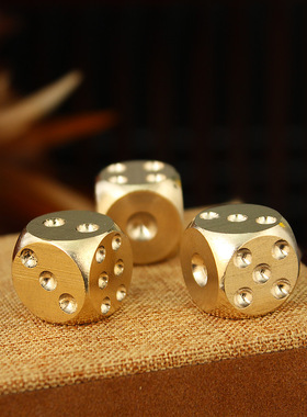 黄铜实心骰子15mm酒吧KTV
