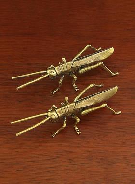 昆虫纯手工茶道壶盖叉黄铜创意