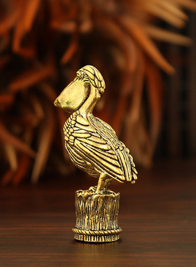 黄铜麋鹿摆件创意茶宠大嘴鸟