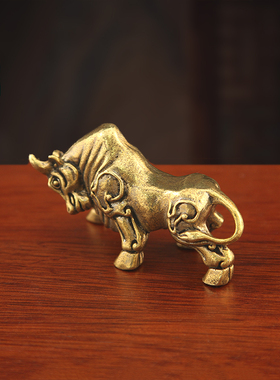黄铜实心铜牛摆件装饰品