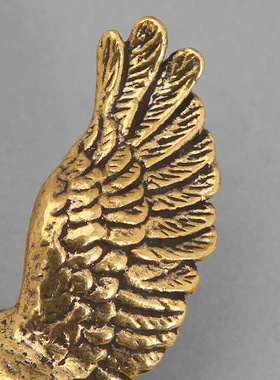 纯铜展翅高飞仙鹤摆件桌面装饰品办公室创意工艺品黄铜茶宠小摆件