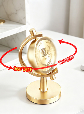 黄铜旋转轻奢桌面解压摆件
