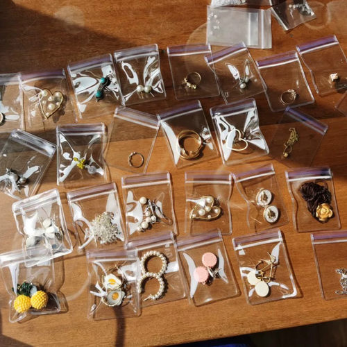 首饰收纳袋防氧化pvc透明密封袋加厚耳钉耳环文玩饰品自封包装袋 - 图2