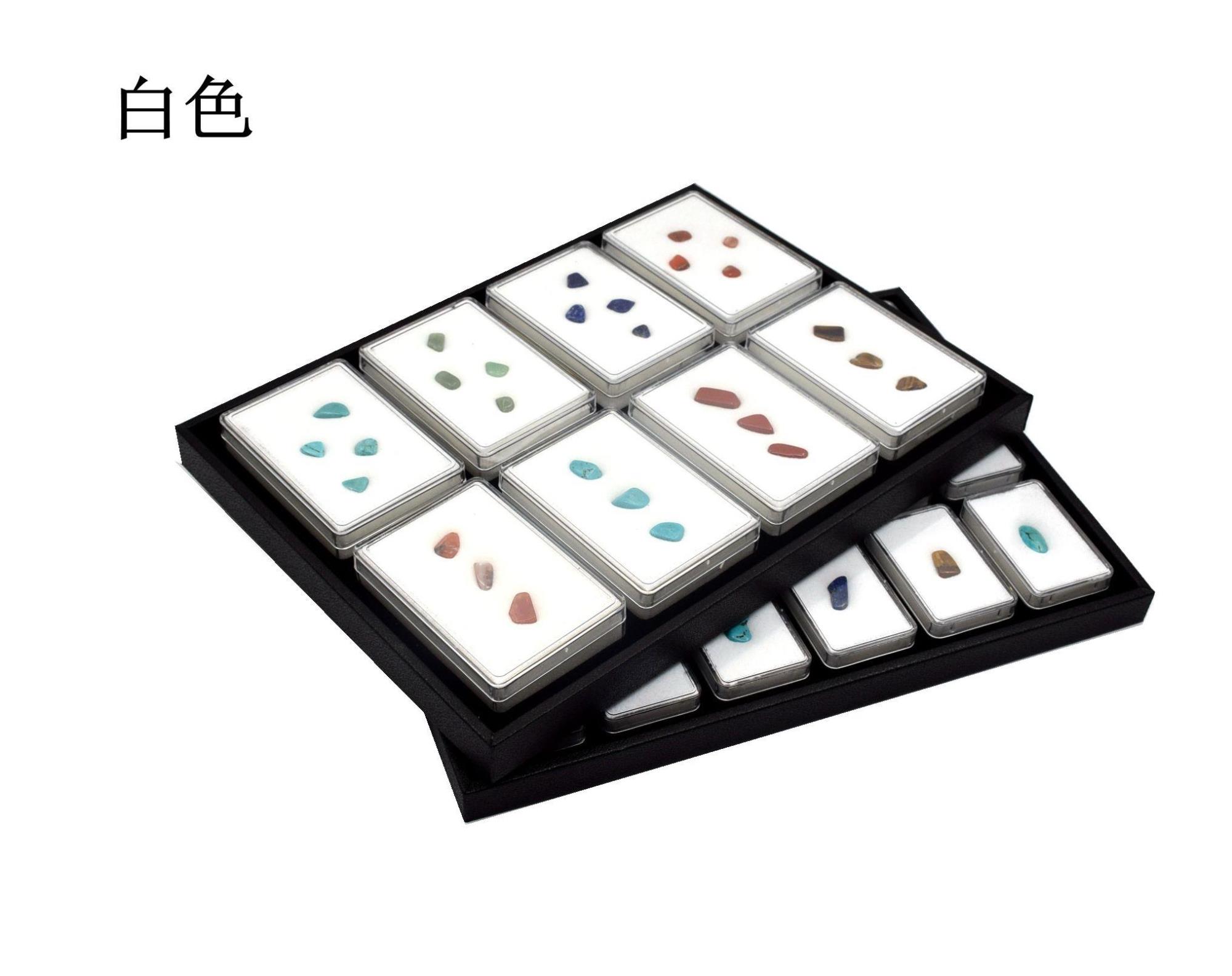 亚克力方盒透明塑料玻璃双层记忆棉戒面裸石宝石盒钻石彩宝展示盒