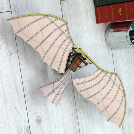 达芬奇概念发明 飞行器滑翔机飞机原型 3D立体纸模型 DIY手工摆件 - 图2