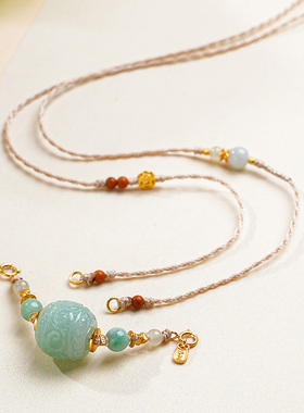 印象眸翡翠吊坠女款路路通玉项链