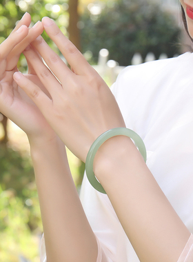 印象眸和田玉手镯女款美人条