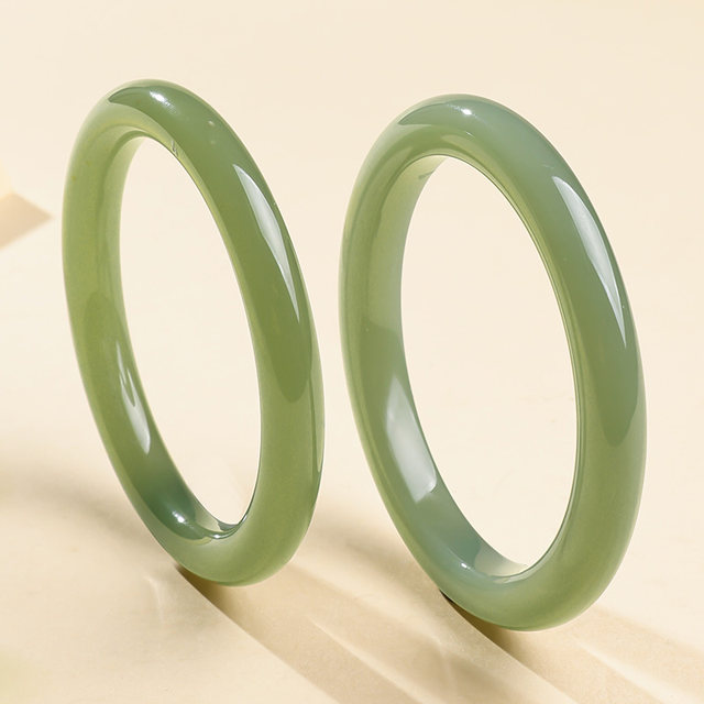 Impression eye Hetian jade round strip light clear water bracelet jade bracelet