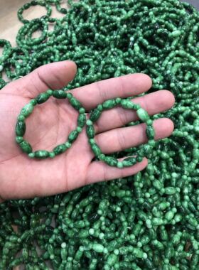 天然干青翡翠玉米珠路路通手链手串