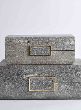 衣帽间衣橱首饰收纳盒现代家居米色装饰盒子样板房间酒柜软装摆件