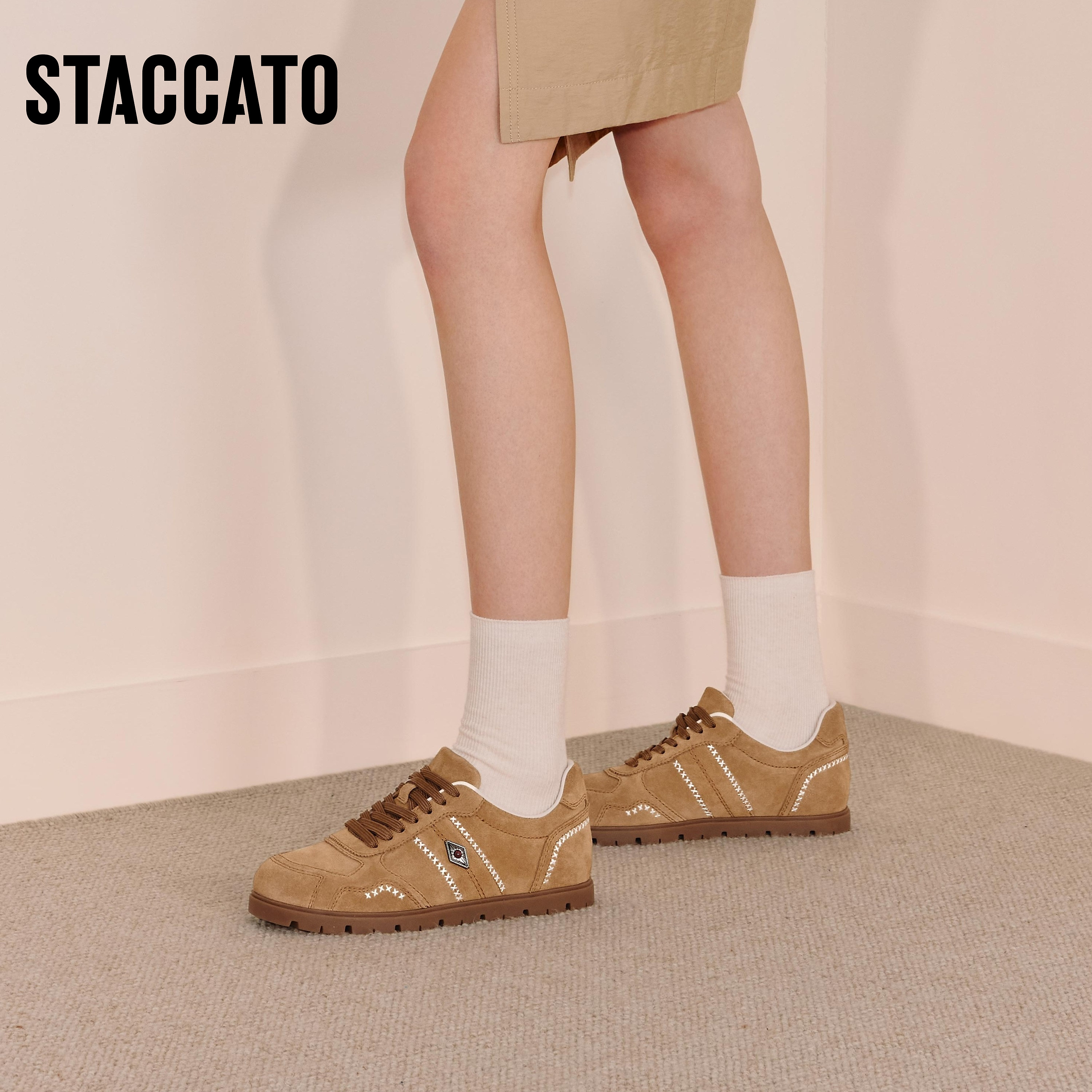 思加图新款亚利桑那复古德训鞋运动休闲鞋平底鞋女鞋EHT04CM5,淘宝优惠券,粉丝福利购,淘宝优惠卷