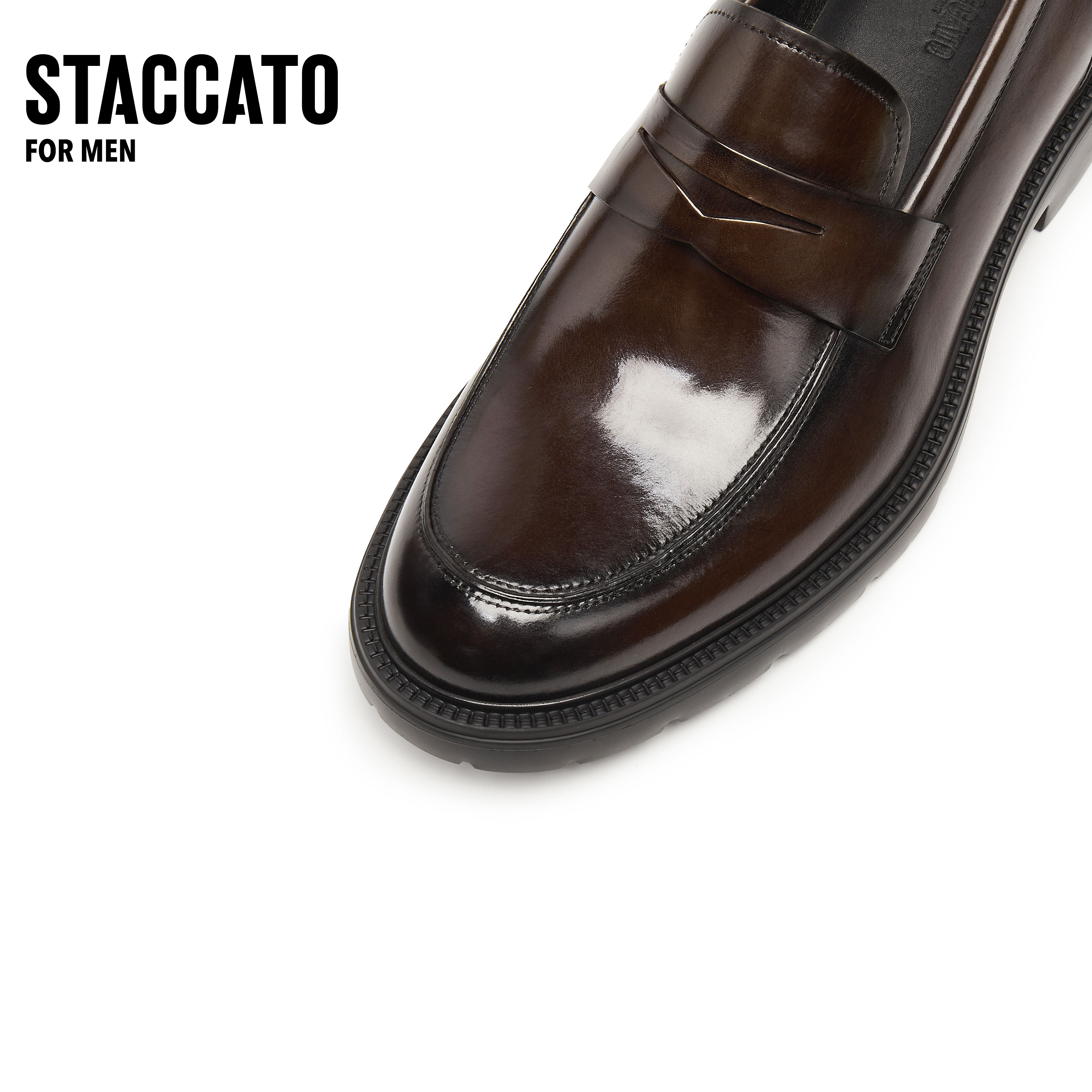 思加图2025新款华尔街之履复古休闲皮鞋乐福鞋商务皮鞋男B5306CA5 - 图3