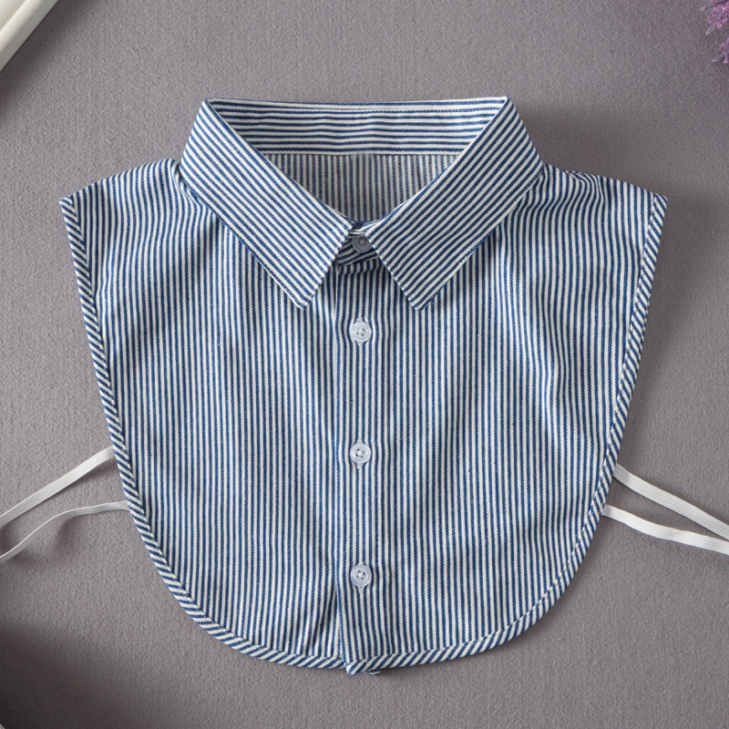 百搭条纹装饰假领子女衬衫领毛衣卫衣装饰领内搭假衣领尖领圆领子 - 图0