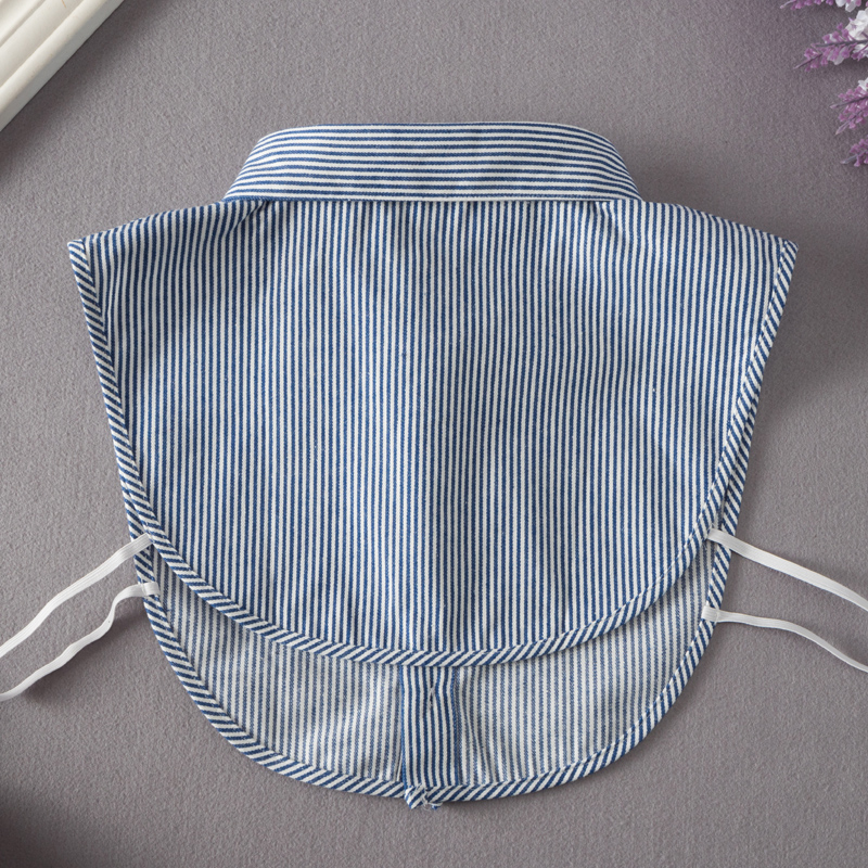 百搭条纹装饰假领子女衬衫领毛衣卫衣装饰领内搭假衣领尖领圆领子 - 图1