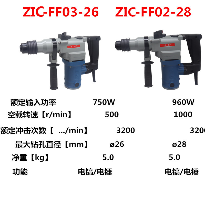 东成双用电锤FF02-28/03-26两用电锤电镐混凝土工业级东城冲击钻-图1