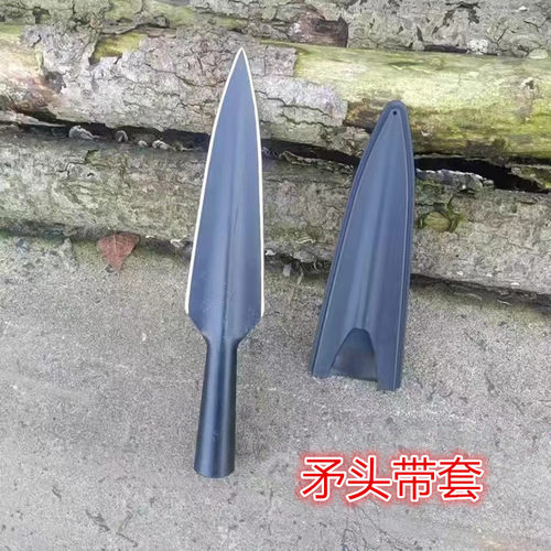 矛头锰钢尖铲子扎枪头猪用挖野菜多功能祖鲁枪探险开山枪头工具 - 图1