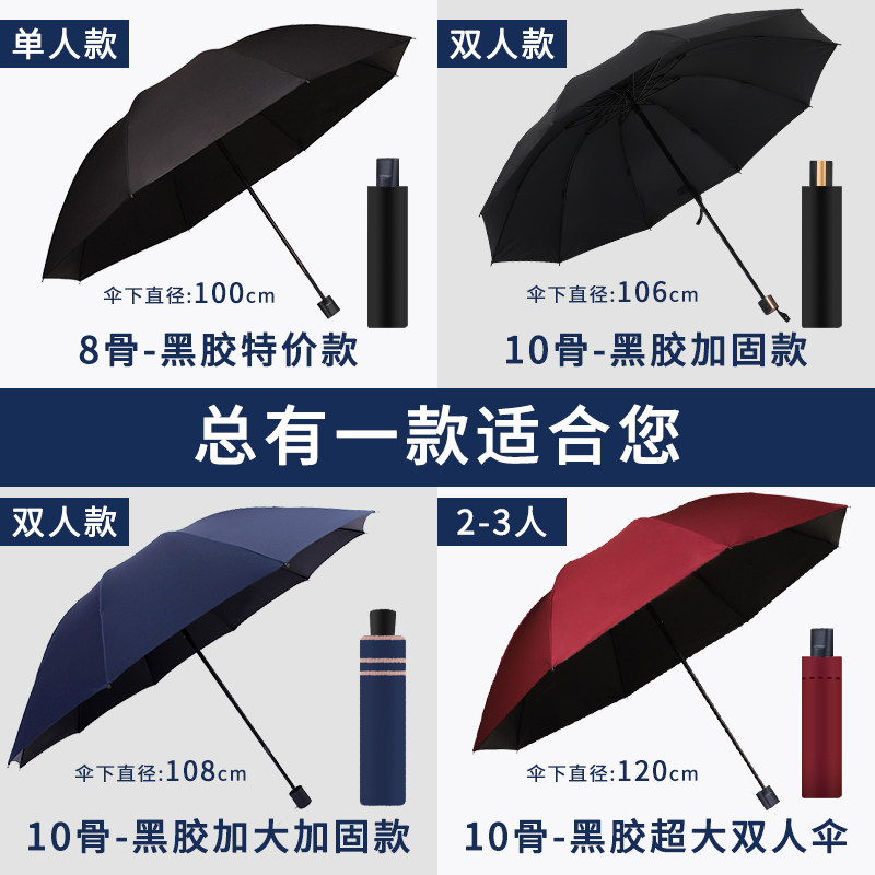 晴之缘 加大加固雨两用黑胶雨伞 热品库 性价比省钱购