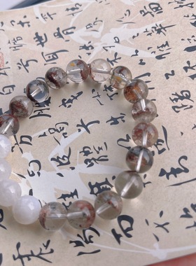 2025天然7a绿幽灵转运手链水晶串珠月光石水晶手串珠女单圈正品