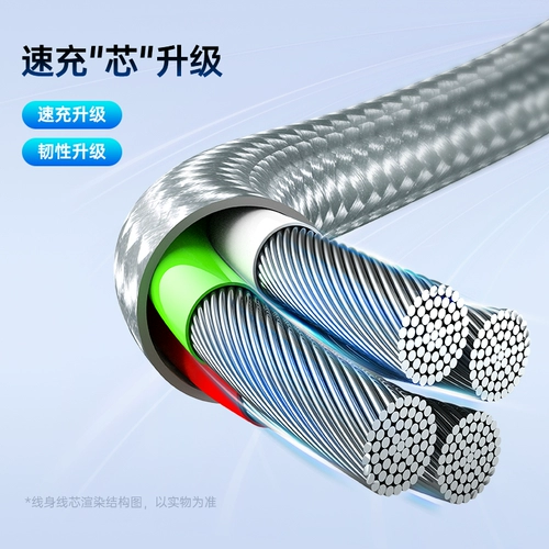 Римлянам Сангелинг/Кабель передачи данных типа C Быстрая зарядка с тремя зарядными тремя зарядными автомобилями с тремя зарядными автомобилями подходит для мобильного телефона Apple Huawei Xiaomi