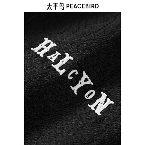 太平鸟男装 休闲夹克时尚经典舒适茄克衫爱心提花撞色刺绣夹克潮 - 图2