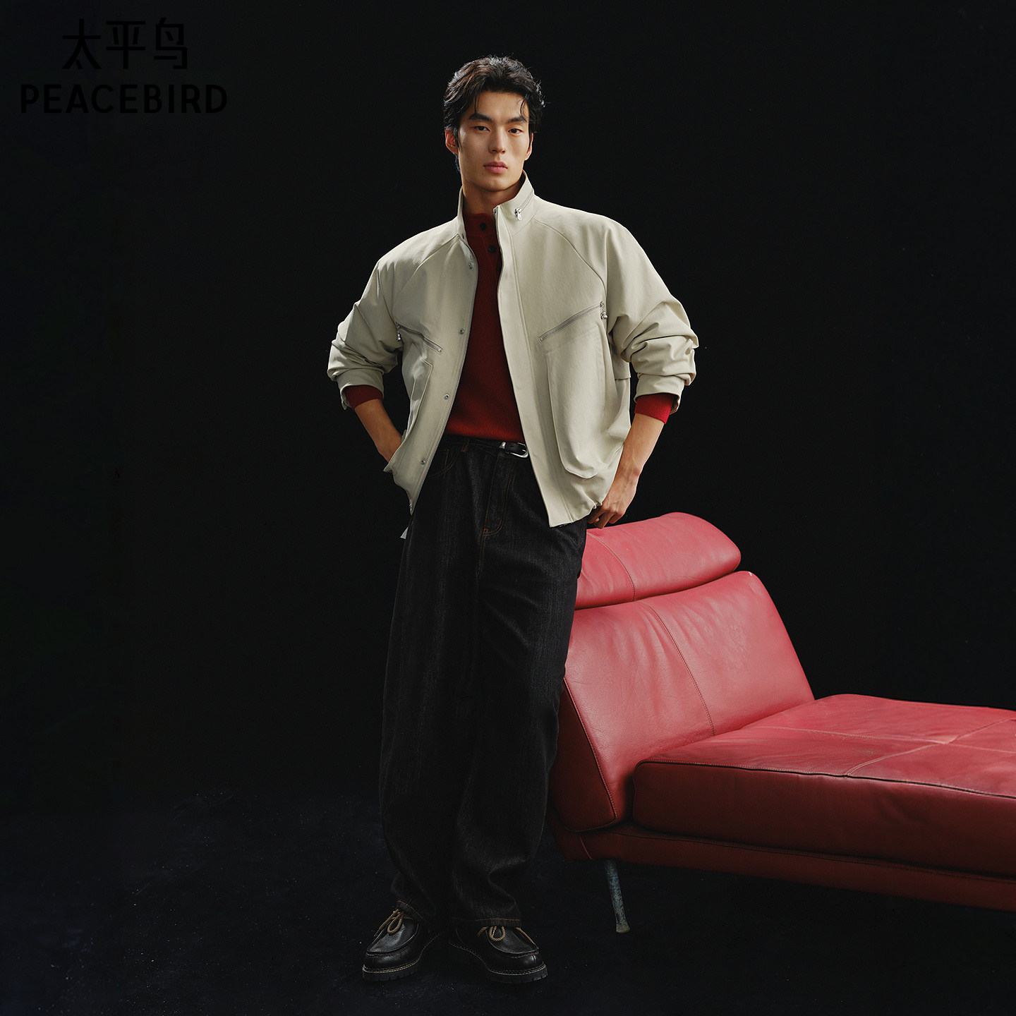【商场同款】太平鸟男装 2026年春季新款立领夹克外套男B2BCG1160,淘宝优惠券,粉丝福利购,淘宝优惠卷
