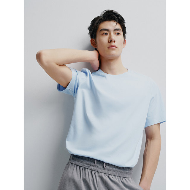 Peacebird men's dry fabric casual short-sleeved T-shirt