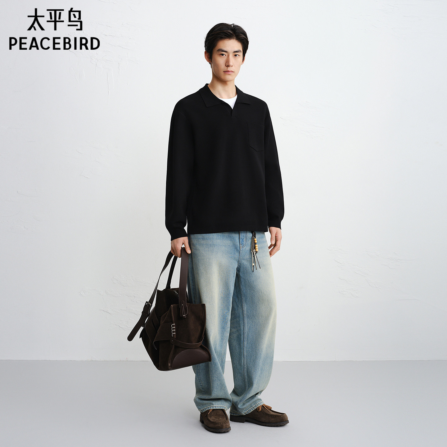 【商场同款】太平鸟男装 潮流针织衫假两件领口毛衫男B1EBG1220,淘宝优惠券,粉丝福利购,淘宝优惠卷