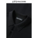 PEACEBIRD Men's Casual Sweater Shirt Jacket Fall Lapel Fashionable Textured Black Solid Color Sweater