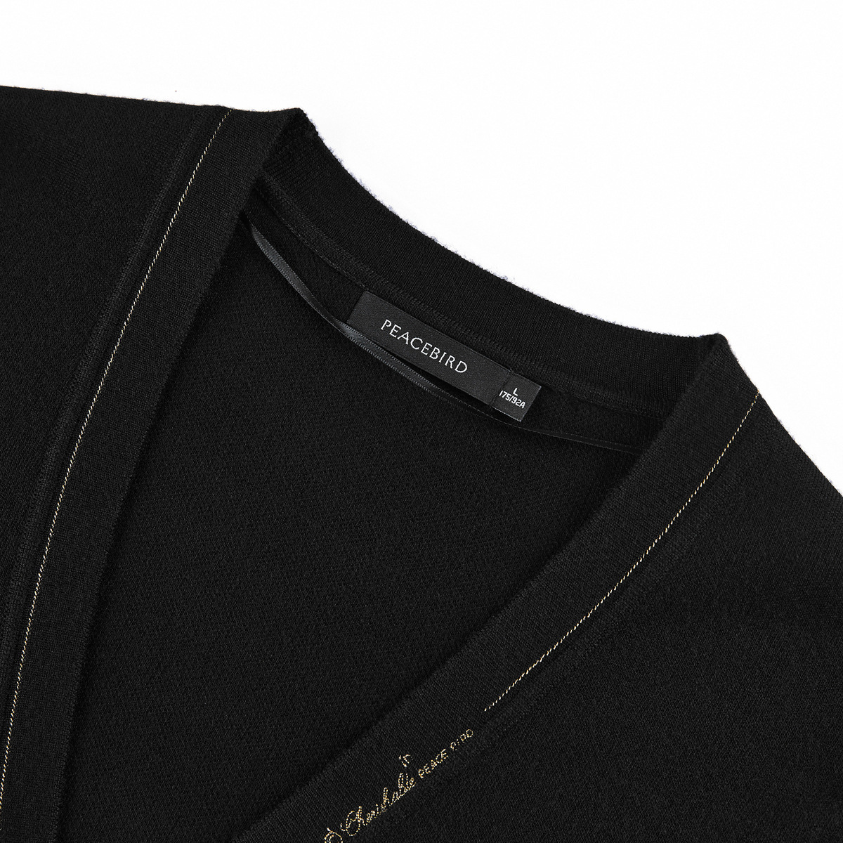 太平鸟男装旗舰店太平鸟男装 23.4%羊毛2022春季新款V领针织开衫商务休闲修身毛衣1