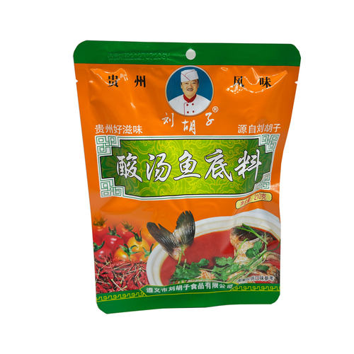 贵州特产遵义刘胡子酸汤鱼火锅底料红酸汤调料味210g非凯里红酸汤 - 图3