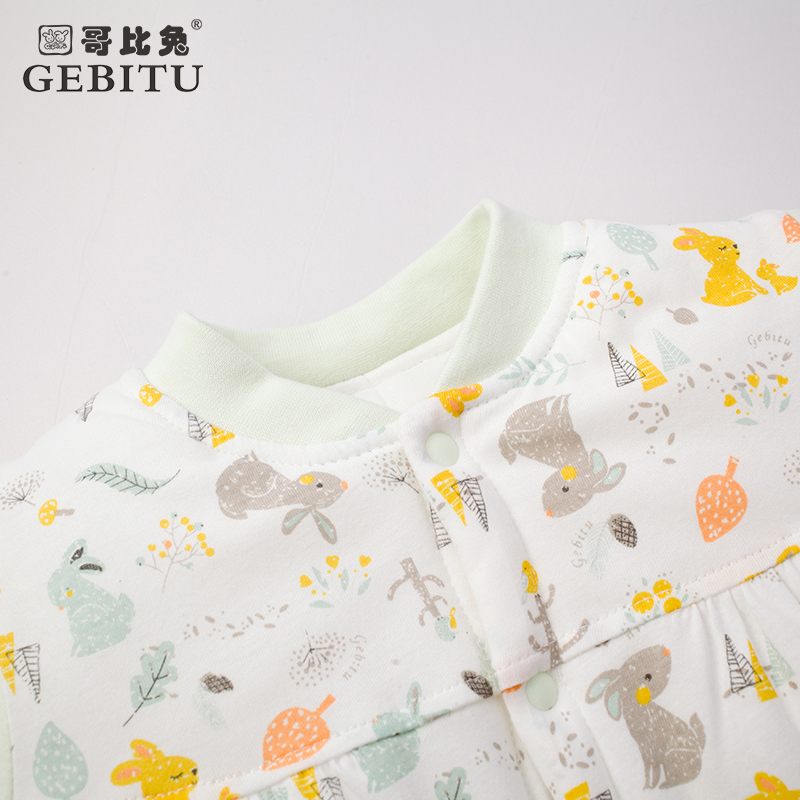 哥比兔新生儿儿衣服新款连体衣冬加厚夹棉婴儿衣服秋冬纯棉哈衣