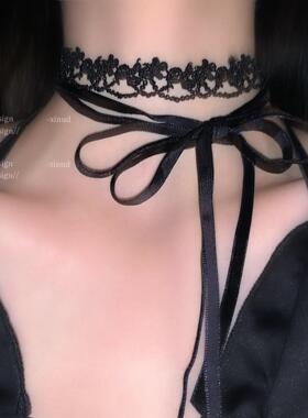 ins网红百搭气质花朵绑带choker春季锁骨链简约颈链女项链学生潮