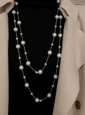 新款珍珠项链女高级感轻奢170cm