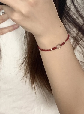 平安喜乐六芒星手工编织925银六芒星小众高级手绳情侣闺蜜女礼物