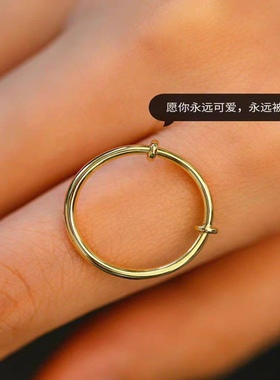 小手镯戒指女迷你素圈指环简约百搭时尚小众设计食指戒送情侣礼物
