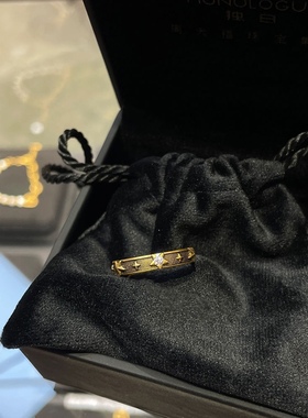 小红书同款古法传承星星戒指女ins高级感复古闪钻指环个性食指戒