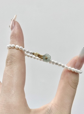 mini小珍珠有钱花手绳手链小红书同款手工编织小众女友闺蜜礼物