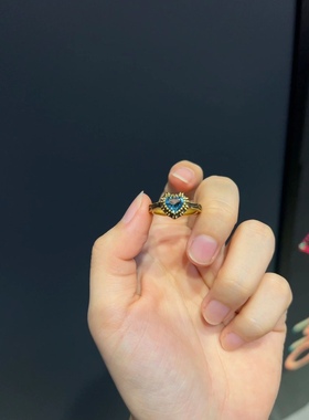 周家同款海洋之心爱心戒指小众设计轻奢个性高级感指环冷淡风礼物