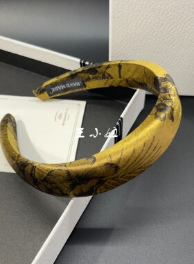 国风百搭新中式复古水墨印花海绵发箍高颅顶显脸小头箍气质发卡