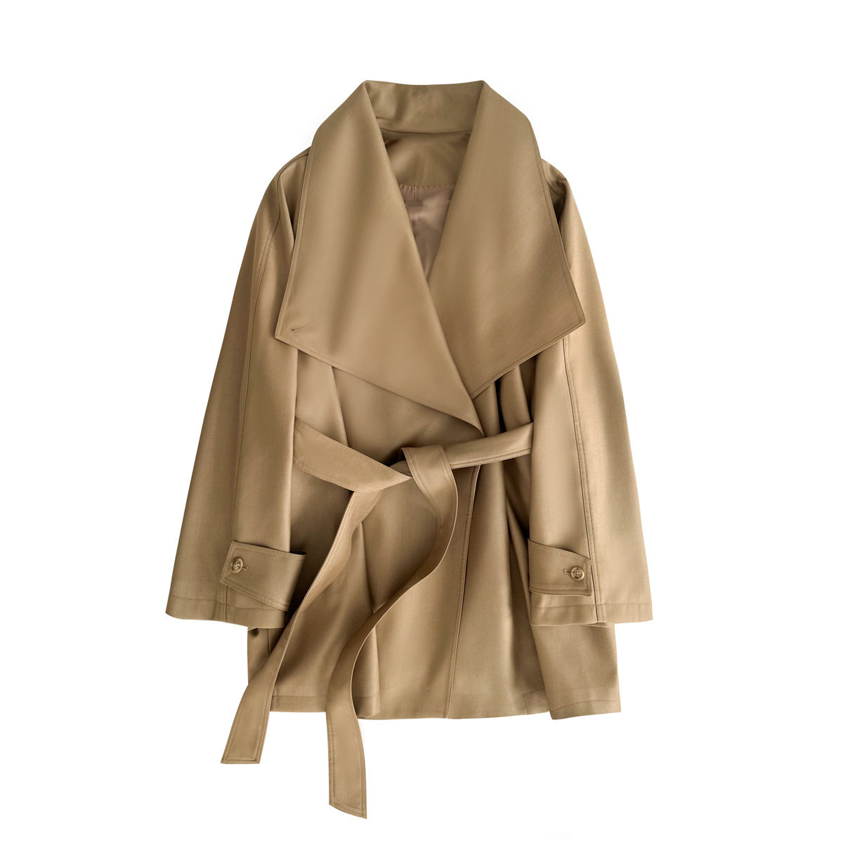 今年流行特惠欧美大翻领廓形设计短款风衣女高级感外套通勤风衣,淘宝优惠券,粉丝福利购,淘宝优惠卷