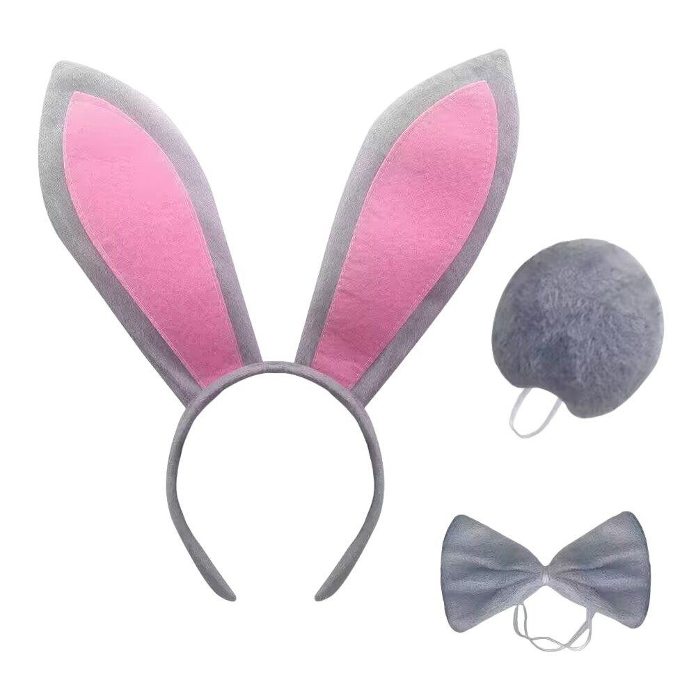 外贸女童连衣裙 粉色兔子蓬蓬裙万圣节角色扮演服节日演出摄影服 - 图3