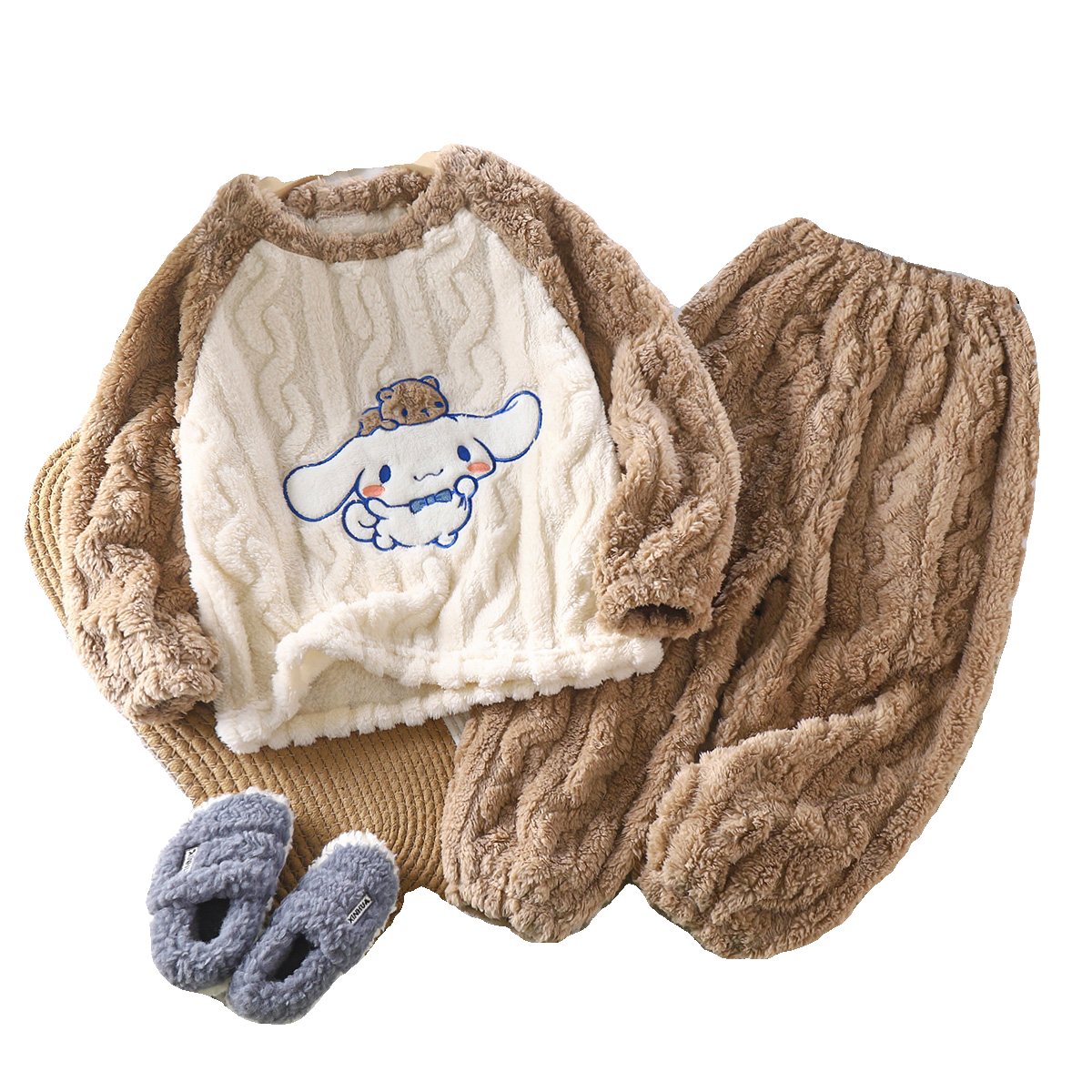 珊瑚绒卡通睡衣套装亲子款秋冬库洛米保暖男女童中大童儿童家居服,淘宝优惠券,粉丝福利购,淘宝优惠卷