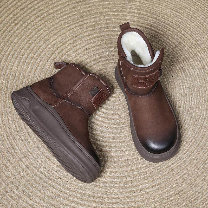2024东北羊毛雪地靴女松糕厚底短靴及裸靴真皮复古套筒加厚大棉鞋,淘宝优惠券,粉丝福利购,淘宝优惠卷