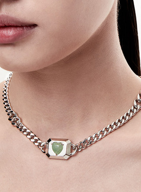 josyandlove绿宝石爱心古巴项链